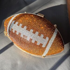 Versona Gold and Crystal Football Clutch